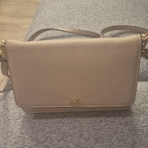Michael Kors Beige Crossbody Bag with Gold Accents